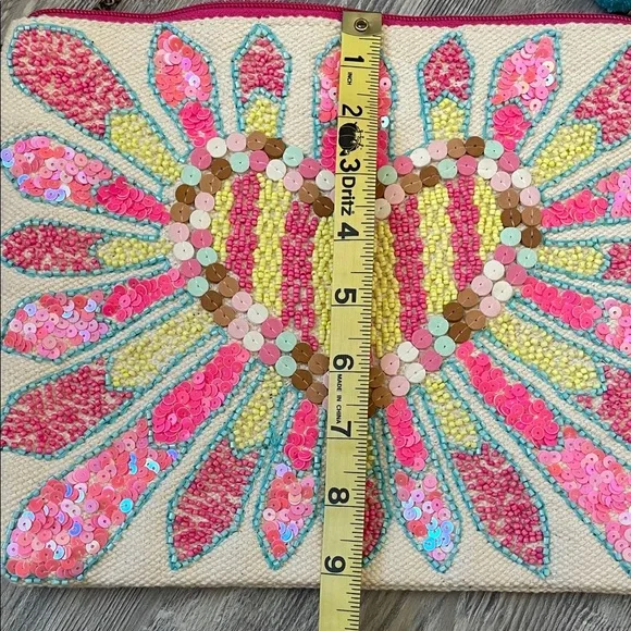 Katydid Multicolor Heart Sequin Clutch - Picture 5 of 5